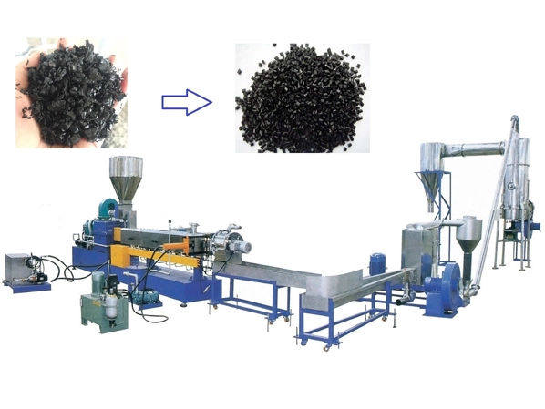 pe plastic flakes pelletizing line